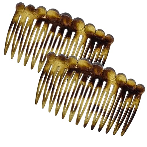 Camila Paris CP2871/2 French Hair Side Comb Small Rounded, Tokio French Twist Hair Combs Decorative, Strong Hold Hair Clips for Women Bun Chignon Up-Do Styling Girls Hair Accessories, Made in France - color: Tokyo