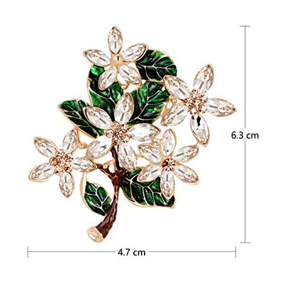 Merdia Bouquet Brooch Pin Green Leaves Flower Brooches Plant Brooch for Women, Girls