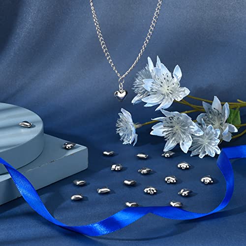 SUNNYCLUE 1 Box 100Pcs Heart Charms Hearts Stainless Steel Love Charm Bulk 3D Metal Beads Mother's Day Pendants for Jewelry Making DIY Gifts Bracelets Necklaces Crafts Supplies - color: 1 Box 100Pcs Stainless Steel 3D Heart Charms