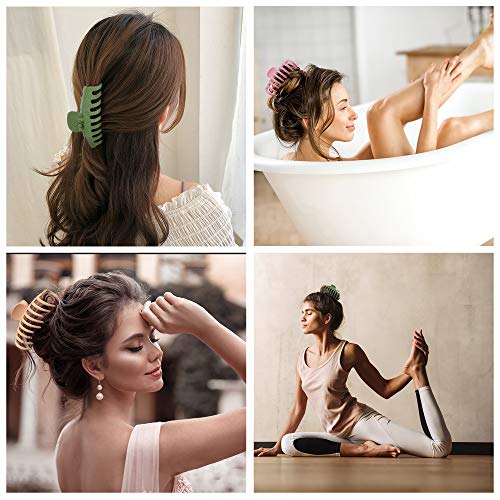 OWIIZI 4.3" Large Hair Claw Clips for Women Long Thick Hair (4 Packs) | Matte Leopard Hair Clips,Non-Slip Strong Hold Ponytail Barrettes,Jumbo Cute Hair Accessories,for Girls Thick Thin Curly Hair - color: Style 4