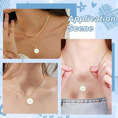 DanLingJewelry10Pcs White Heart Charms Flat Round with Heart Brass Enamel Charms for Jewelry Making Bracelet Earrings Necklace