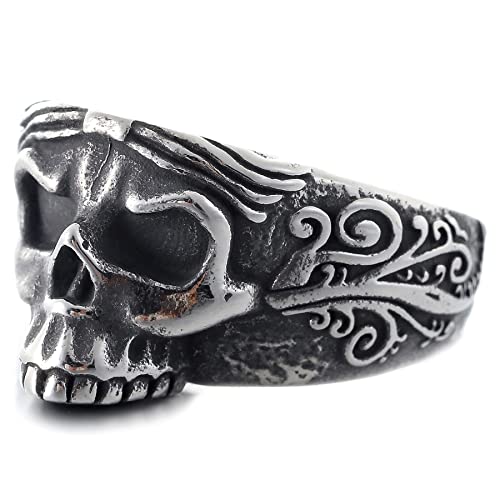 2023 Skull Ring Cool Evil Death Punk Rock Stainless Steel Rings Aly Style Jewelry - style: R1114