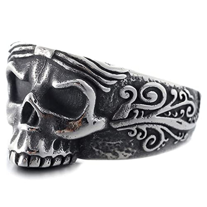 2023 Skull Ring Cool Evil Death Punk Rock Stainless Steel Rings Aly Style Jewelry - style: R1114