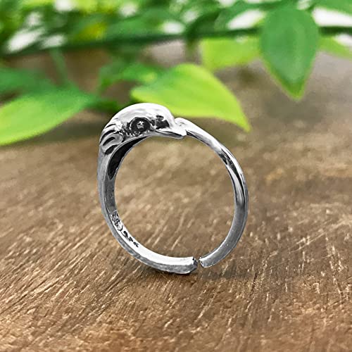 Gem Avenue 925 Sterling Silver Toe Rings Collections – Beach, Celtic, Heart, Dolphin, Flower & More Designs for Women – Elegant Adjustable Summer Jewelry - style: Style 6