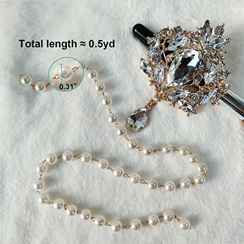 Yhsheen Rhinestone Brooches Crystal Brooch Pins, Pearl Crystal Wedding Bouquet kit Set (Gold-14pcs)… - color: Gold-14pcs