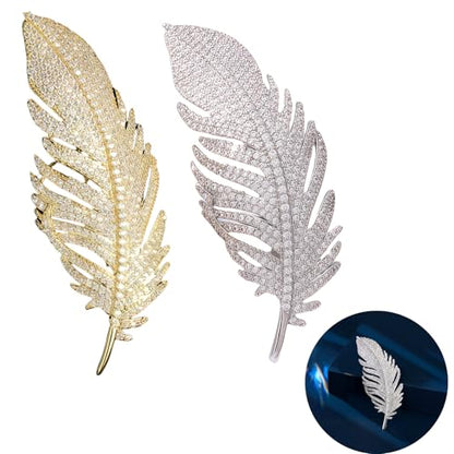 2pcs Rhinestone Brooch Pin for Women Dress Elegant Stylish Crystal Brooches Fashion Accessories Pins Lapel Boutonniere Ideas Wedding Christmas Birthday Jewelry Easter Gift - color: 01 Silver/Gold