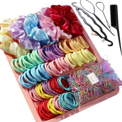 YANRONG 1159PCS Hair Accessories for Woman Set Seamless Ponytail Holders Variety Hair Scrunchies Hair Bands Scrunchy Hair Ties For Thick and Curly (Multicolour) - color: Multicolour