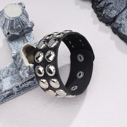Mens Bracelet Braided Leather Punk Rock Cuff Bracelets Wrap Bracelet for Men Women Black - color: E2:3PCS