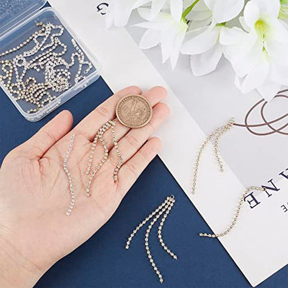 SUNNYCLUE 1 Box 24Pcs 3 Style Chain Earring Findings Drop Earring Charms Dangle Earring Charm Shiny Crystal Brass Tassel Charm for Jewelry Making Accessories Women Adults DIY Earrings Craft Supplies - color: 24pcs 3 Styles Rhinestone Chain Earring Finding