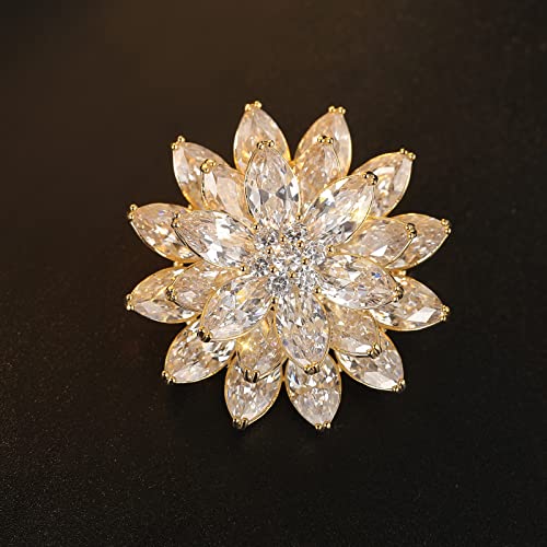 Brooches and Pins for Women Elegant Flower Pearl Brooches Costume Broches Jewelry Lady Christmas Pin for Women - style: Shiny Snowflake
