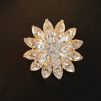 Brooches and Pins for Women Elegant Flower Pearl Brooches Costume Broches Jewelry Lady Christmas Pin for Women - style: Shiny Snowflake