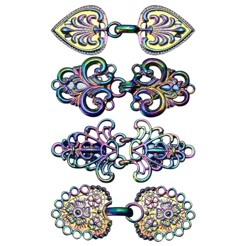 4 Pieces Vintage Sweater Clips, Sweater Clips for Cardigans to Hold Sweater Together, Shawl Collar Clasp Dress Shirt Brooch Clip&Dress Clips Back Cinch - color: Colour