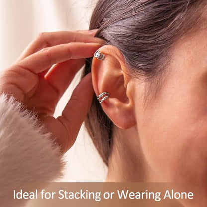 ChicSilver 925 Sterling Silver Ear Cuffs Non-Piercing Cartilage Earrings: Various Styles, Conch Cuffs (with Gift Box) - style: B: 5mm Cetic Cuff