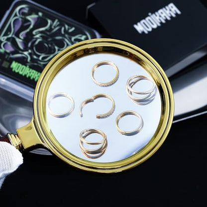 14G 16G 18G Surgical Steel Nose Septum Rings Hoops - Stainless Steel Segment Nose Rings Hoop Helix Cartilage Clicker Daith Tragus Sleeper Hoop Earrings for Women Men 6mm 8mm 10mm 12mm - color: Gold Plated 6PCS, size: 18g 8mm