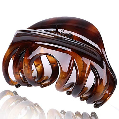 4" Large Hair Claw Clip-Acrylic Strong Holding Power Hair Clips Hairgrip for Women and Girls Hair Barrettes for For Thick Hair (C-Amber) - color: C-Amber