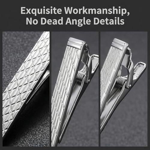 Gold Tie Clip for Men Tie Bar Clip Regular Necktie Tie Pin Clip Tie Clasp Business Wedding Pinch Clips - style: Chinese