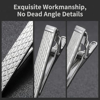 Gold Tie Clip for Men Tie Bar Clip Regular Necktie Tie Pin Clip Tie Clasp Business Wedding Pinch Clips - style: Chinese