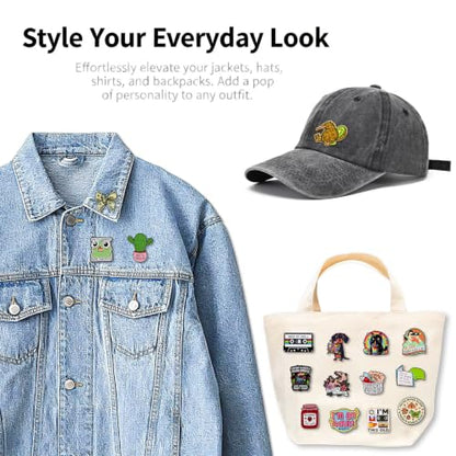 4/6/9/10/12/16/20PCS Cute Enamel Pins Bulk Set, Art Aesthetic Lapel Brooches, Humorous Quote Pins for Backpacks Jackets Hats Bags, Novelty Cool Badges for Women, Men, Teens, Kids - style: 16pcs A