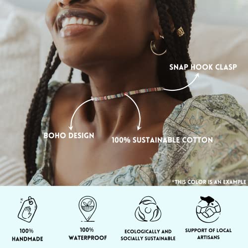 Made by Nami Boho Choker for Women and all Genders Waterproof & Adjustable Surfer Necklace Choker for Pride Parade & Hippie Festival - color: Multi