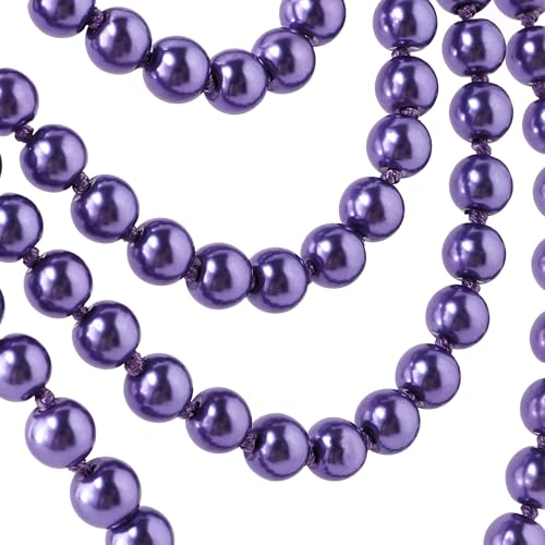 BABEYOND Long Pearl Necklace Faux Pearls Necklace Set Beaded Long Pearls Necklace 1920s Gatsby Costume Jewelry - color: Dark Purple