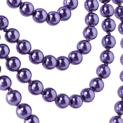 BABEYOND Long Pearl Necklace Faux Pearls Necklace Set Beaded Long Pearls Necklace 1920s Gatsby Costume Jewelry - color: Dark Purple