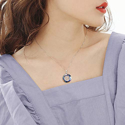 AOBOCO 2026 Graduation Gifts 925 Sterling Silver Compass Pendant Necklace High School College Graduation Jewelry Gifts for Women Daughter - style: Sterling Silver Pendant Necklace with Color-changed Crystal Compass Design