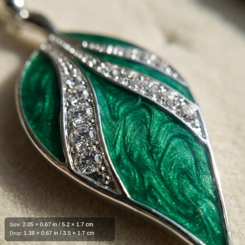 Leaf Dangle Earrings for Women, Boho Tropical Dangling Jewelry, Summer Earring Accessory, Birthday Gift for Her - color: Green