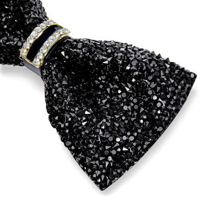 DiBanGu Mens Rhinestone Bow Tie with Ring and Lapel Pin Set | Adjustable Strap,Pre-tied Style,3PCS,Sequin Diamond Bowties，Solid/Mix Color,Shiny Accessory,for Party Prom Banquet Wedding - color: Black