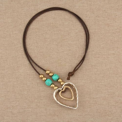 Boho Necklaces for Women Chunky Circle Necklace Bohemian Necklaces | Chunky Boho Necklace for Women Layered Boho Circle Leather Choker Necklace Long Vintage Necklaces Bohemian Jewlery Gifts - style: Large Pendant Necklace Women