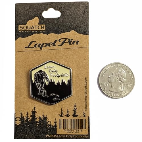 Bigfoot Enamel Lapel Pin - for Fans of Bigfoot and Sasquatch - style: Leave Only Footprints