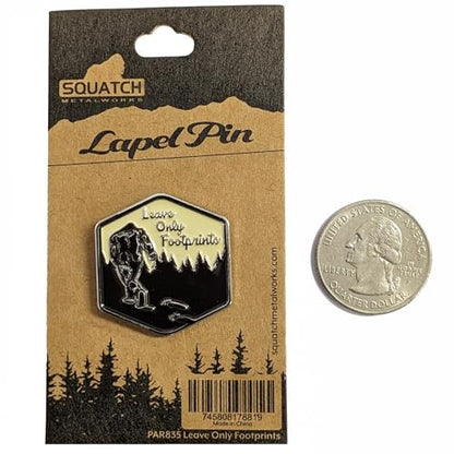 Bigfoot Enamel Lapel Pin - for Fans of Bigfoot and Sasquatch - style: Leave Only Footprints