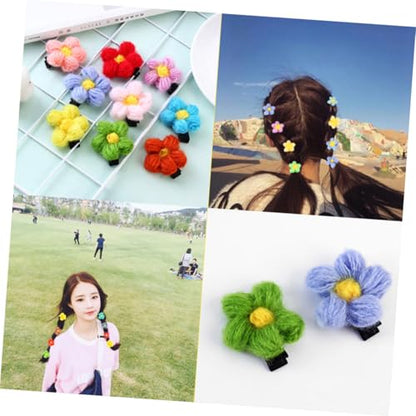 TEHAUX 12 Pcs Flower Bobby Pins Hair Clips for Mixed Colors Birthday Headdress Hair Accessories Set Random Color