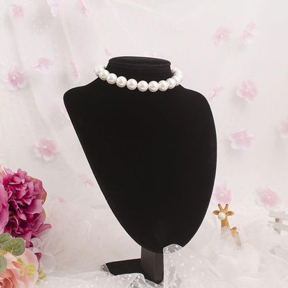CSIYANJRY99 Pearl Necklace and Earring Set Faux Pearl Jewelry Sets for Women Imitation Beaded Pearl Necklace Bracelet Stud Earrings for Women - color: White Pearl F