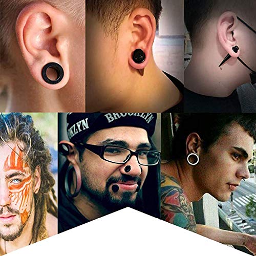 36pcs Ear Stretching Kit 14G-00G Surgical Steel Tapers Tunnels Gauges Set for Starter Women Men Expanders Body Piercing Jewelry… - color: Black