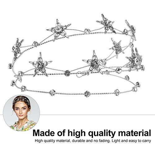 Beaupretty Bling Rhinestone Star Crown, Star Crystal Tiara and Crown Bridal Headpiece Alloy Hairband Wedding Jewelry for Women Girls, Silver - color: Silver