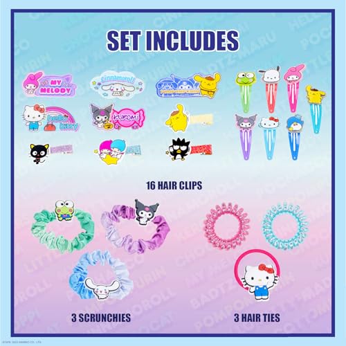 Hello Kitty Hair Accessories Set with Hair Clips, Bows & Scrunchies - color: Hello Kitty and Friends