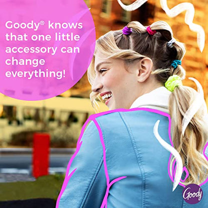 Goody Ouchless Hair Elastics – No Pull, No Breakage, Tangle-Free Hold for Thick, Curly, Coily & Textured Hair – 70 Count, Black, Long-Lasting Ponytail Holders for Women & Men