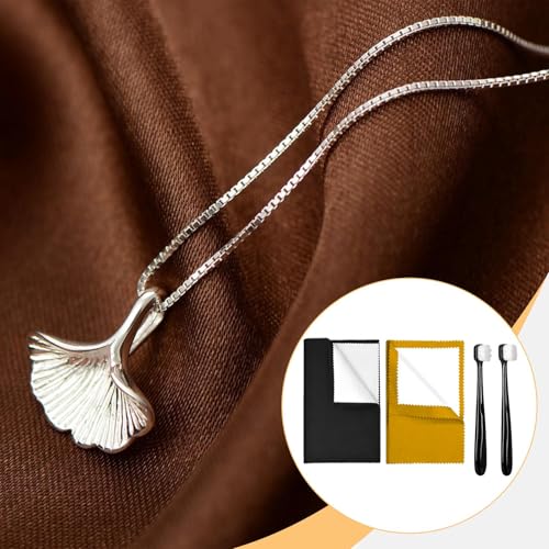 Yiju 2 Pieces Jewelry Cleaning Cloth Silver Cleaning Cloth Kit Silver Jewellery Cleaner Kit Double Sided Use Multifunctional with 2 Brush Flannel PP, Black and Yellow - color: Black and Yellow