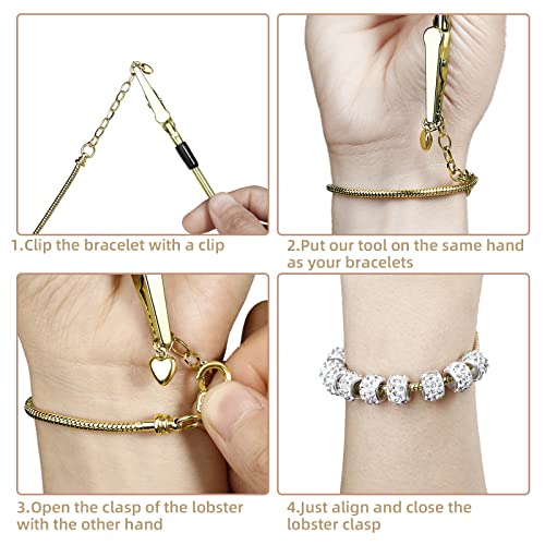 ZYEHXED 10PCS Snake Chain Charm Bracelet with Bracelet Helper Adjustable Snake Bracelet Chains with Lobster Clasp Extender Chain for Women DIY Jewelry Making Supplies - color: 10Pcs Gold Bracelet with Bracelet Helper