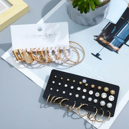 NEWITIN 69 Pieces Gold Jewelry Set for Women Fashion Costume Jewelry Gold Plated Necklace Bracelet Earrings Set for Women - color: Gold Jewelry Set C