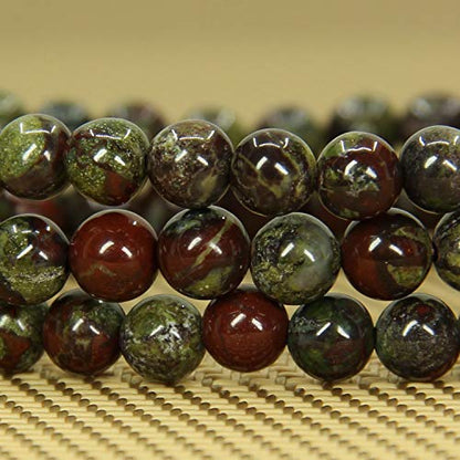 Angelstones Gemstones 6mm Round Beads Healing Crystal Bracelet for women | Natural Gemstone, Handmade Gifts for Women, Healing Crystal Round Beaded Stretch Bracelets, Unisex Jewelry for Women and Men - color: Dragon Blood Jasper