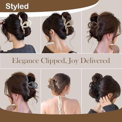 Large Wave Claw Clips for Thick Hair, 5-Pack 5.5“ Non-Slip Matte Hair Clips for Women, Big Hair Clips for Thick Hair (Ombré) - color: Ombré