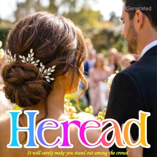 Heread Crystal Bride Wedding Hair Pins Rhinstones Bridal Hair Accessories Head Piece for Women and Girls (Pack of 3) (C Gold) - color: C Gold
