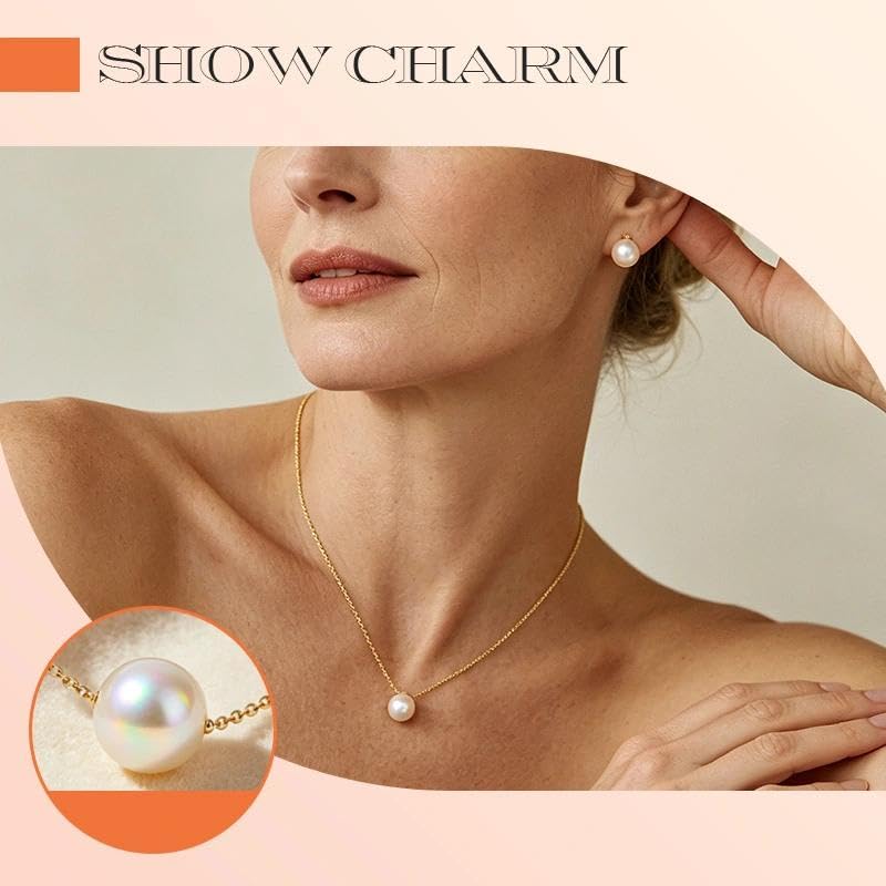 Pearl Earring and Necklace for Wedding Earring Necklace Pearl Accessory | 12 Pairs Pearl Stud Earring, Gold Pearl Choker Necklace, Birthday Christmas Gift for Bride, Engagement Pearl Earring Necklace - color: single pearl
