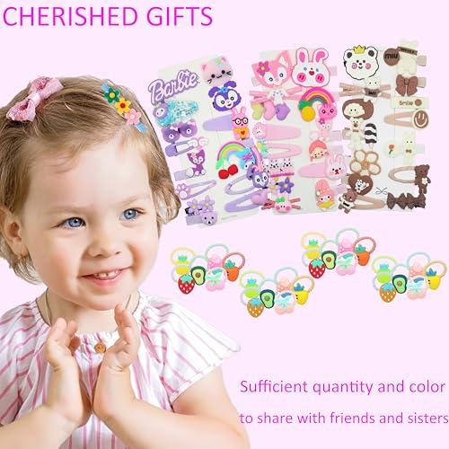 62 Pcs Cute Girls Hair Clips - Toddler Girls Hair Accessories - Rainbow Candy Fruits Hairpins - Unicorn Cute Barrettes - Set for Kids & Baby (Style 1, Style 2)