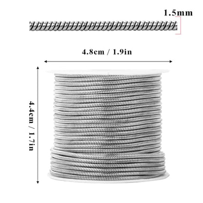 33FT 1.6mm Thin Stainless Steel Chains Snake Chains Bulk for Jewelry Making | Small 304 Stainless Steel Round Snake Chains Roll Spool for DIY Craft Necklace - color: 1.5mm Stainless Steel Round Snake Chains