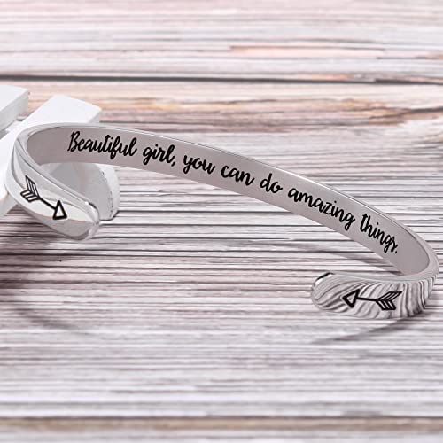 Btysun Bracelets for Women Mothers Day Bracelet Gifts from Daughter Inspirational Gifts for Women Graduation Gifts for Her Motivational Birthday Cuff Bangle Friendship Personalized Mantra Jewelry… - style: 1 Beautiful you can do amazing things