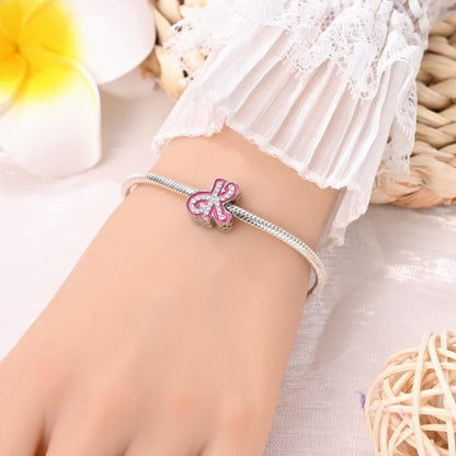 925 Sterling Silver Letter Charms Fits Pandora Bracelets Alphabet AZ Bead Charm for Bracelets Necklace with 5A Cubic Zirconia for Women Birthday Ceremony DIY Jewelry Gift - style: K