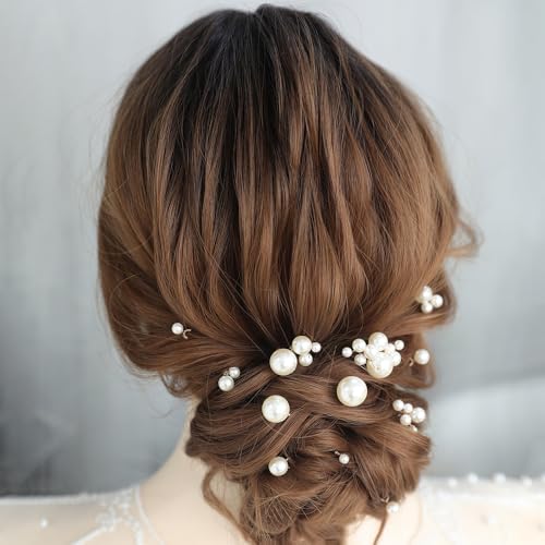 12 Pieces Bridal Wedding Hair Pins Handmade Pearl Bridal Hair Accessories for Brides Women Girls Gold - color: Gold