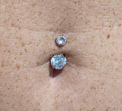 Longita Belly Button Rings Short Bar for Women Stainless Steel Belly Ring Navel Piercing Jewelry 14g Colorful Ball Pack 6mm 1/4” 8mm 5/16“ 10mm - color: F11-2pcs classic 6mm